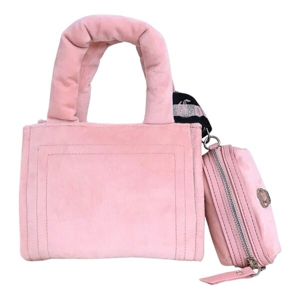 Juicy Couture Big Spender Pink Mini Tote Bag w/Barrel Wristlet & Heart Bag Charm - Picture 9 of 10